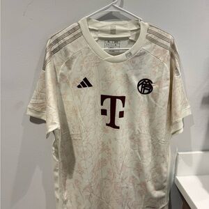 Bayern Cream Floral Football Jersey with Burgundy Logos